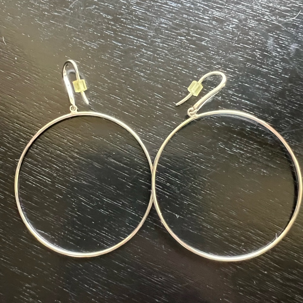 Lana Jewelry Drop Bangle Hoop Earrings 14k White Gold